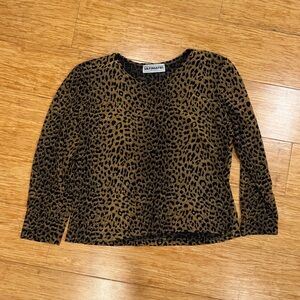 Vintage Ultimate! Blues cheetah print 3/4 sleeve blouse